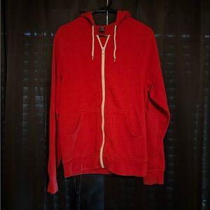 Red Zine Zip-Up Hoodie
